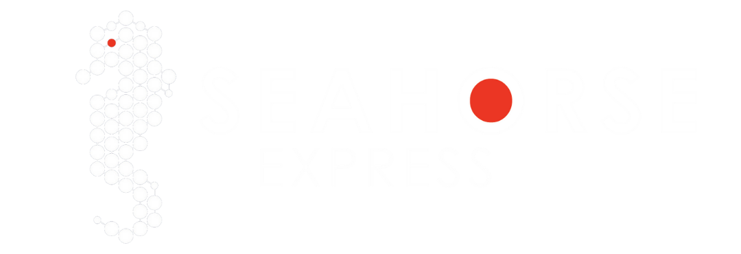 seahorse express shipment carrier and management services white transparent logo